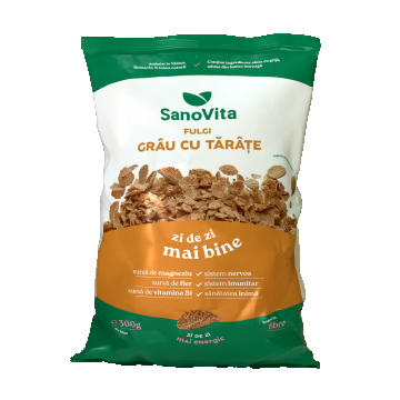 Fulgi de grau cu tarate, 300g, SanoVita