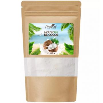 Lapte praf de cocos Bio, 200g, Pronat