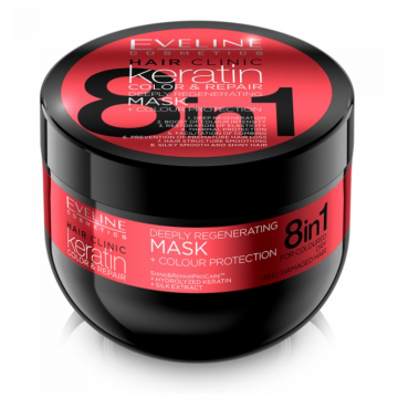 Masca pentru par Keratin Color Protection 8 in 1, 500ml, Eveline Cosmetics