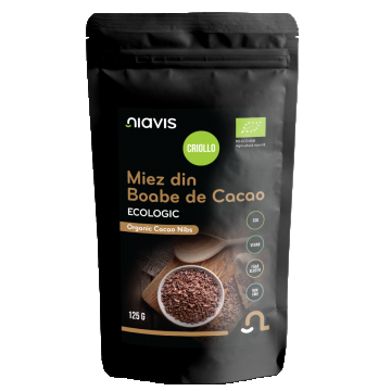 Miez din boabe de cacao ecologice, 125g, Niavis Miez din boabe de cacao ecologice, 125g, Niavis
