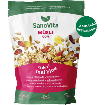 Musli cu goji fara zahar, 400g, SanoVita