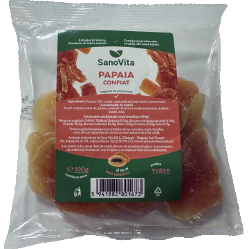 Papaia confiat, 100g, SanoVita
