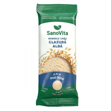 Rondele din grau cu glazura alba, 66g, SanoVita