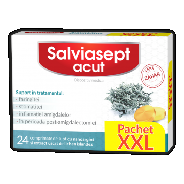 Salviasept Acut fara zahar, 24 comprimate, Zdrovit