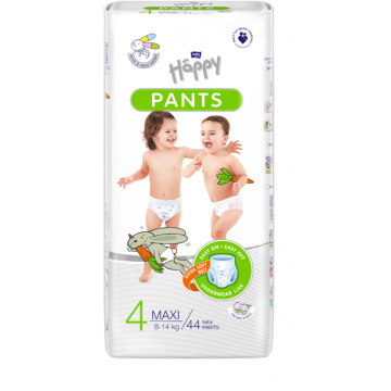 Scutece-chilotel Happy Pants Maxi 8-14kg, 44 bucati, Bella Baby