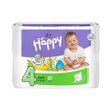 Scutece Happy Maxi 8-18kg, 27 bucati, Bella Baby