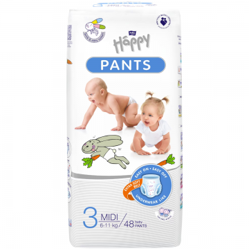 Scutece Happy Pants Midi 6-11kg, 48 bucati, Bella Baby