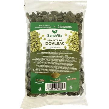 Seminte de dovleac, 100g, SanoVita