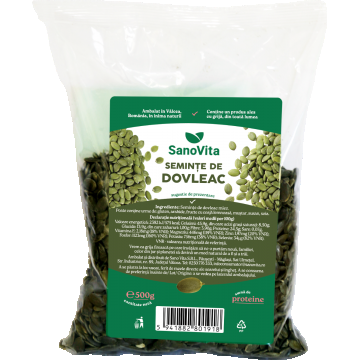 Seminte de dovleac, 500g, SanoVita Seminte de dovleac, 500g, SanoVita