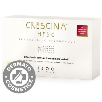 Tratament pentru par HFSC Transdermic 1300 Woman Crescina, 10+10 fiole, Labo