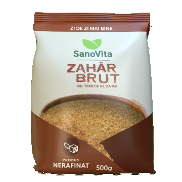 Zahar brut din trestie de zahar, 500g, SanoVita