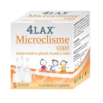 Microclisme copii 4Lax, 6 unidoze x 3 g, Solacium Pharma