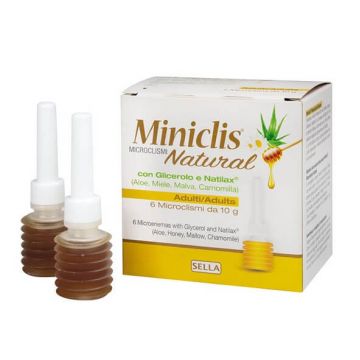 Miniclis natural microclisme adulti, 6 bucati x 10 g, Sella Farmaceutici