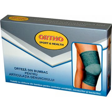 Orteza din bumbac pentru articulatia genunchiului tratata cu carbune din bambus, Marimea L, Ortho