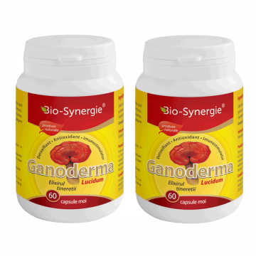 Pachet Elixirul tineretii Ganoderma, 60 + 60 capsule, Bio-Synergie