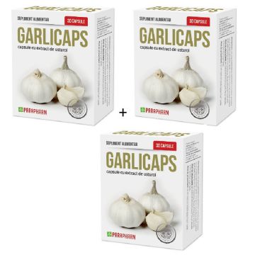 Pachet Garlicaps, 90 capsule (3*30), Parapharm