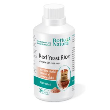 Drojdie din orez roșu 635 mg Red Yeast Rice, 90 capsule, Rotta Natura