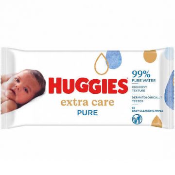 Șervețele umede Pure Extra Care, 56 bucăți, Huggies