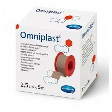 Plasture textil hipoalergen pe suport textil Omniplast (900441), 2.5cmx5m, Hartmann