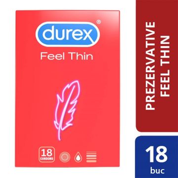 Prezervative Feel Thin, 18 bucăți, Durex