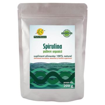 Pulbere de spirulină, 200 g, Phyto Biocare