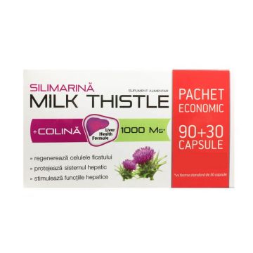 Silimarinǎ + Colina Milk Thistle 1000 mg, 90 + 30 capsule, Zdrovit