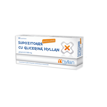 Supozitoare cu glicerina 2500 mg pentru adulti, 12 bucati, Hyllan