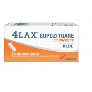 Supozitoare cu glicerina pentru bebelusi 4Lax, 12 bucati, Labormed