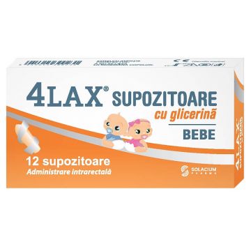 Supozitoare cu glicerina pentru bebelusi 4Lax, 12 bucati, Solacium Pharma