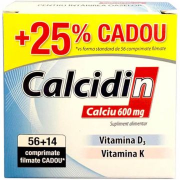Calcidin 600 mg, 56 + 14 comprimate, Zdrovit