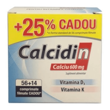 Calcidin 600 mg, 56 + 14 comprimate, Zdrovit