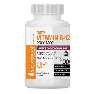 Vitamina B-12 2500 mcg Shot of Energy, 100 tablete, Bronson Laboratories