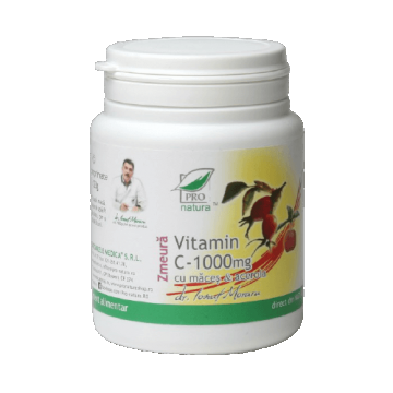 Vitamina C 1000 mg Zmeura cu maceșe și acerola, 100 comprimate, Pro Natura