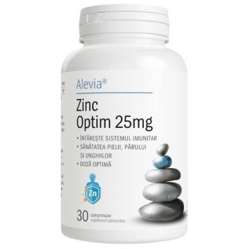 Zinc Optim, 25 mg, 30 capsule vegetale, Alevia
