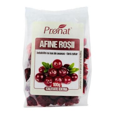 Afine rosii uscate, 100 gr, Pronat