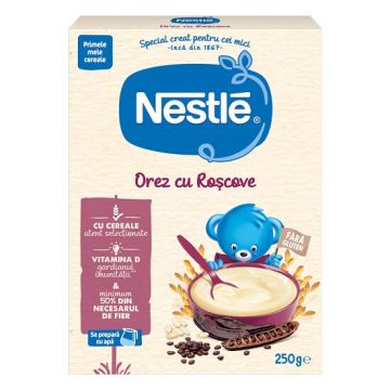 Cereale din orez cu roscove, +6 luni, 250 g, Nestle (Data expirării 30.11.24!!!)