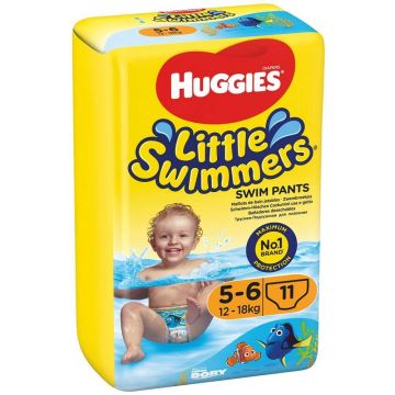 Chiloței impermeabili pentru înot Little Swimmers Nr. 5-6, 12-18 kg, 11 bucăți, Huggies