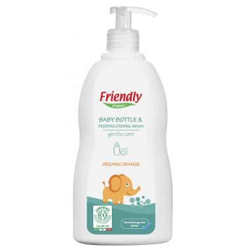 Detergent lichid de vase cu ulei organic de portocale, 500 ml, Friendly Organic