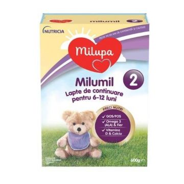 Formula de lapte de continuare Milumil PreciNutri 2, 6-12 luni, 600 gr, Milupa