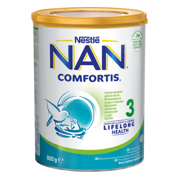 Formula de lapte de continuare Nan 3 Comfortis, 1-2 ani, 800 g, Nestle