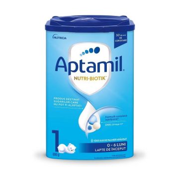Formulă de lapte praf Aptamil Nutri-Biotik 1, 0-6 luni, 800 g, Nutricia