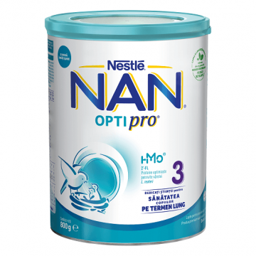 Formulă de Lapte praf Premium Nan 3 OptiPro, +12 luni, 800 g, Nestlé