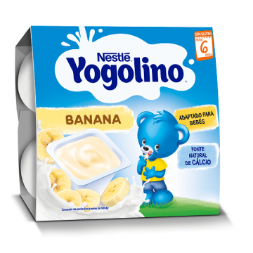 Gustare cu lapte si banane Yogolino, 6-36 luni, 4x100 g, Nestle