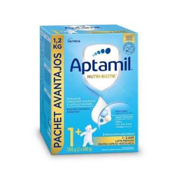 Lapte praf Aptamil Nutri Biotik +1, 1-2 ani, 1200 gr, Nutricia