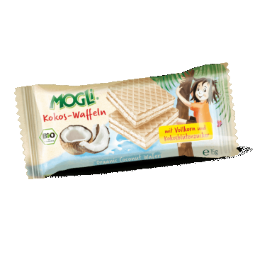 Napolitane Eco cu crema de cocos, 15 g, Mogli