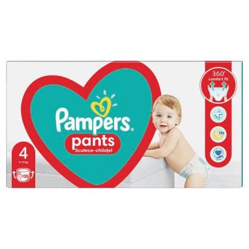 Scutece Pants Comfort Fit 360 Nr. 4, 9-15 kg, 108 bucăți, Pampers