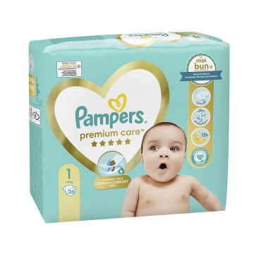 Scutece pentru copii Premium Care 2-5 kg Mărimea 1, 26 bucăți, Pampers 
