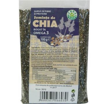 Seminte de chia, 500 g, Herbal Sana