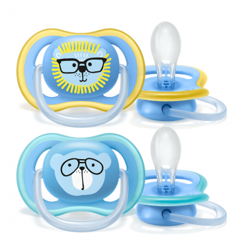 Set suzete Ultra air, Deco Zoo, Baieti, 18 luni +, 2 buc, SCF349/14, Philips Avent
