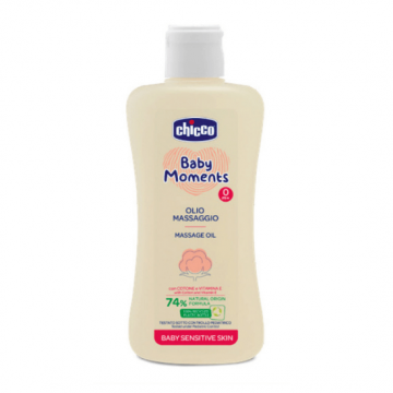 Ulei de masaj dermatologic Baby Moments Sensitive, +0 luni, 200 ml, Chicco
